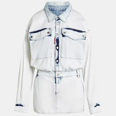 Pre-owned Dsquared2 Blue Denim Jacket Like Dress Xs