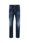 Dsquared2 Denim Jeans Belt Loops Contrast Stitching Pockets In Navy Blue