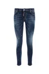 Dsquared2 Distressed Trimmings Textured Denim Pants In Blue