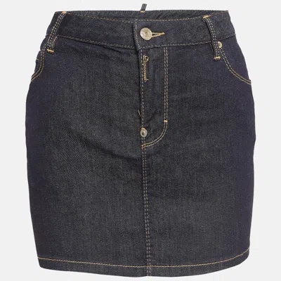 Pre-owned Dsquared2 Blue Denim Mini Skirt S