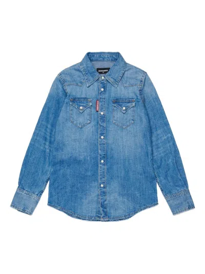 Dsquared2 Blue Denim Shirt Dsquared Kids