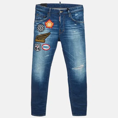 Pre-owned Dsquared2 Blue Denim Skater Jeans S/waist 32"