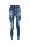 Dsquared2 Twiggy Distressed Skinny Jeans In Navy Blue