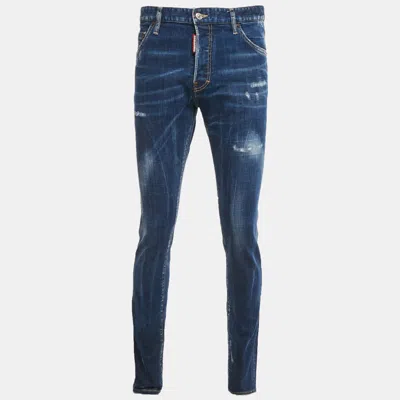 Pre-owned Dsquared2 Blue Distressed Denim Cool Guy Jeans Xl Waist 36"