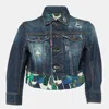 Dsquared2 Blue Distressed Denim Cropped Jacket In Blue