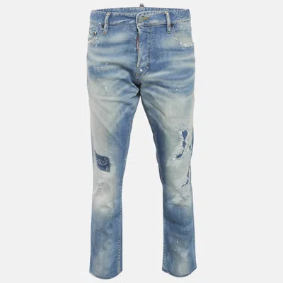Pre-owned Dsquared2 Blue Distressed Denim Jeans Xxl Waist 38"