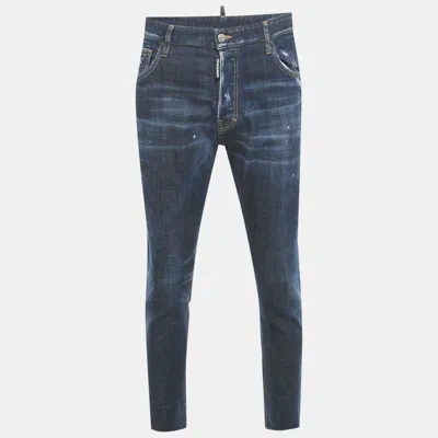 Pre-owned Dsquared2 Blue Distressed Denim Sexy Mercury Jeans Xl Waist 36"