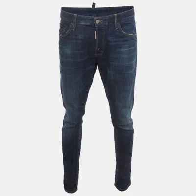 Pre-owned Dsquared2 Blue Distressed Denim Skinny Jeans Xxl/waist 39"