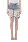 Dsquared2 Blue Distressed Mini Skirt In Blue