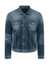 Dsquared2 Blue Distressed Shirt Collar Jacket In Multi