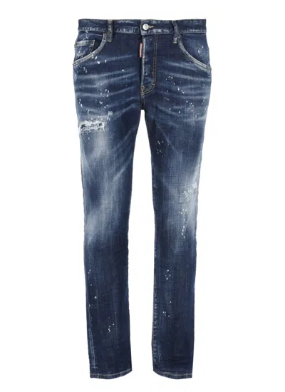 DSQUARED2 DSQUARED2 BLUE DSQUARED2 COTTON JEANS FOR MAN