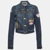 Dsquared2 Blue Embroidered Denim Jacket In Blue