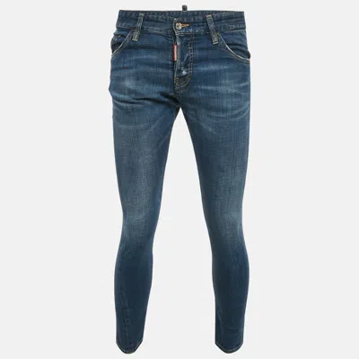 Pre-owned Dsquared2 Blue Faded Denim Sexy Twist Jeans M Waist 32"