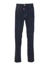 Dsquared2 Blue Five Pockets Jeans With Contrast Stitching And Tapered Design