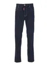 Dsquared2 Blue Five Pockets Jeans With Contrast Stitching And Tapered Design