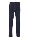 Dsquared2 Blue Five Pockets Jeans With Contrast Stitching And Tapered Design