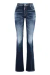 Dsquared2 Blue Flared High Rise Jeans In Denim