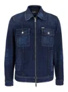 Dsquared2 Classic Blue Denim Jacket With Tailored Fit And Vintage Finish In Blue