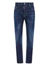 Dsquared2 Blue Jeans With Belt Loops And Logo Patch On The Rear In Denim Stretch Man