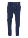 Dsquared2 Blue Jeans With Belt Loops And Logo Patch On The Rear In Denim Man
