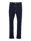 Dsquared2 Blue Jeans With Contrast Stitching And Logo Patch On The Back In Denim Man