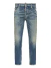 Dsquared2 Blue Jeans With Logo Patch On The Rear And Distressed Effect In Denim Man In Blue