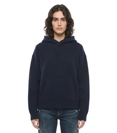 DSQUARED2 BLUE KNITTED HOOD SWEATER