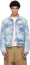Dsquared2 Distressed Denim Jacket In Blue
