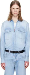 Dsquared2 Shirt Collared Design Buttoned Cuffs Pockets In Blue