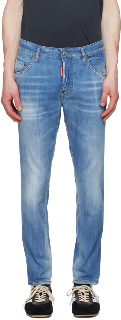 Dsquared2 Blue Light Wash Skater Jeans