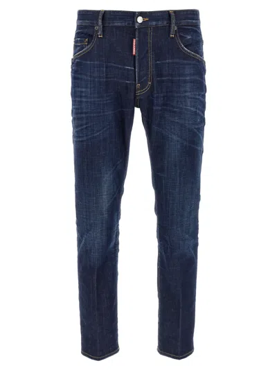 DSQUARED2 BLUE LOGO COTTON JEANS