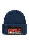 Dsquared2 Logo-patch Beanie Hat In Blue