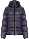 Dsquared2 Quilted Puff Coat With Hood And Relaxed Fit In Blue
