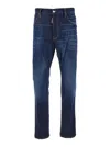 Dsquared2 Blue Jeans With Belt Loops And Logo Patch On The Rear In Blue