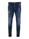 Dsquared2 Blue Jeans With Belt Loops And Logo Patch On The Rear In Blue