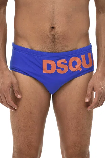 Dsquared2 Logo-print Swimming Trunks In Blue