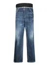 DSQUARED2 BLUE LOOSE CUT OFF JEANS