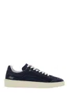 Dsquared2 Blue Low Top Sneakers With Logo Patch On The Tongue And Logo Lettering On The Heel In Suede Man In Multi
