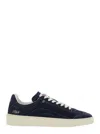 Dsquared2 Blue Low Top Sneakers With Logo Patch On The Tongue And Logo Lettering On The Heel In Suede Man In Blue