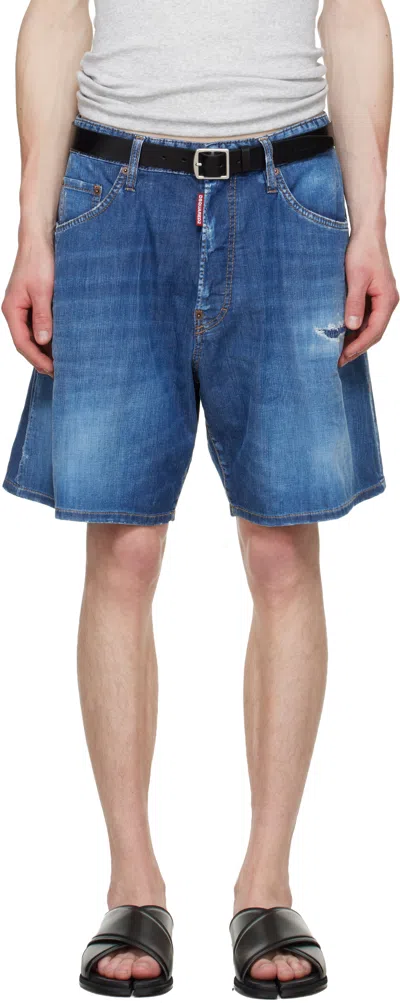 Dsquared2 Blue Medium Wash Denim Boxer Shorts