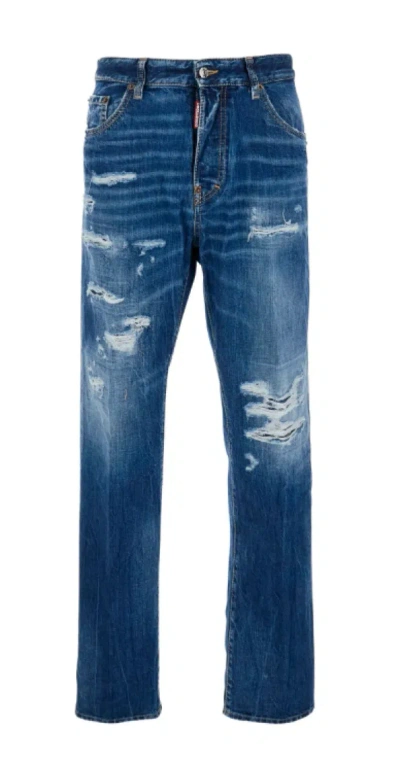 DSQUARED2 MEN BLUE MID RISE JEANS