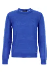 Dsquared2 Mohair Blend Crew Neck Long Sleeve Sweater In Blue