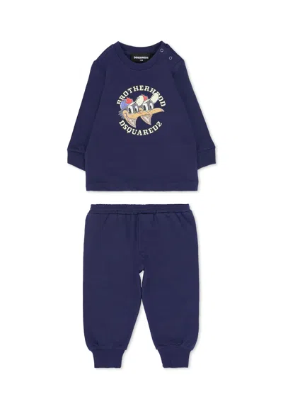 Dsquared2 Blue Pajamas For Baby Boy With Duck Print