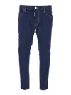 Dsquared2 Blue Jeans With Belt Loops And Logo Patch On The Rear In Blue