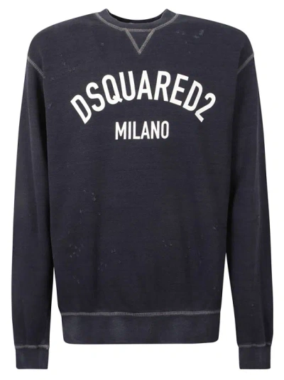 Dsquared2 Blue Ribbed Sweaters