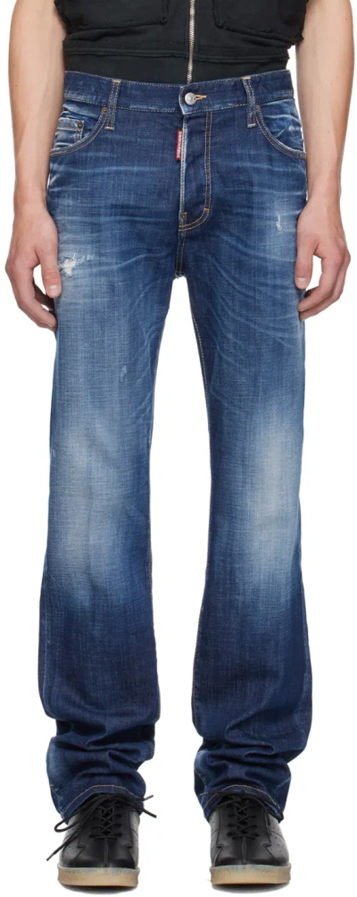 Dsquared2 Blue Roadie Jeans In 470 Navy Blue
