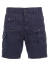Dsquared2 Sexy Stretch Cotton Cargo Shorts In Blue