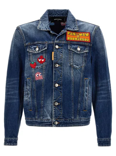 Dsquared2 Blue Shirt Collar Jacket
