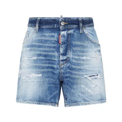 Dsquared2 Blue Shorts In Multicolor