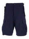 Dsquared2 Men Blue Shorts With Wide Leg And Four Flap Pockets With Buttons In Cotton Stretch Man In Blue